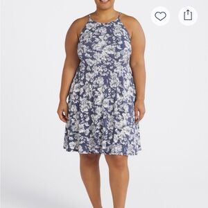 Floral Blue and White Women's Dress